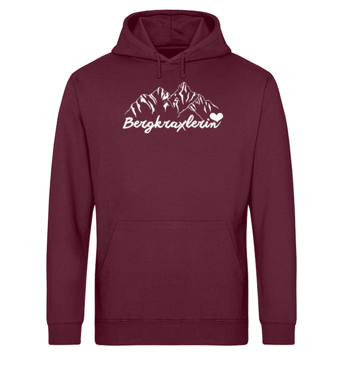 Bergkraxlerin - Unisex Organic Hoodie berge wandern Weinrot