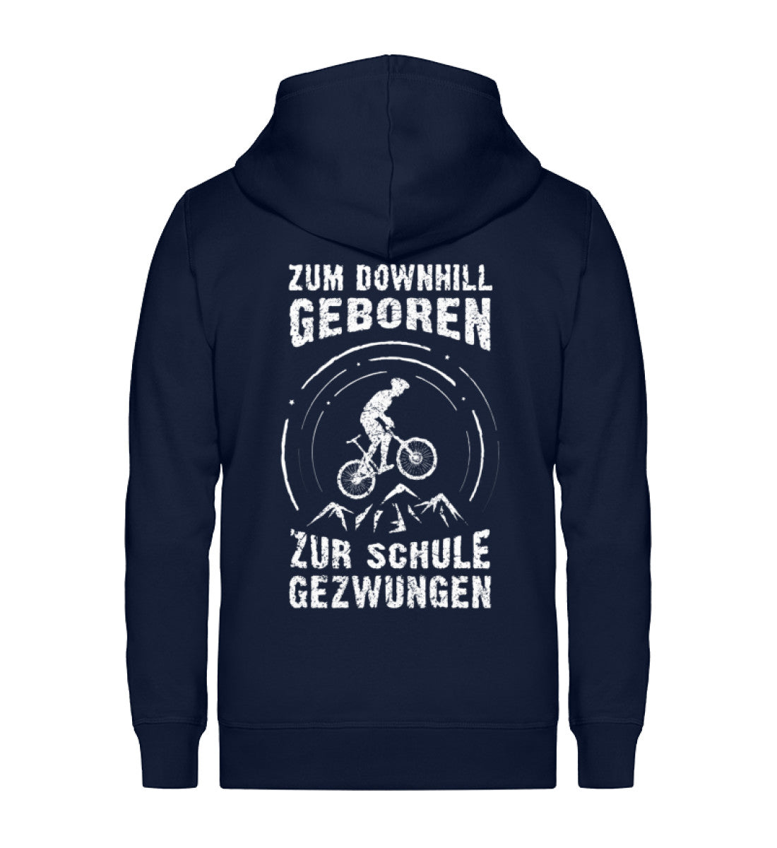 Zum Downhill geboren - Unisex Premium Organic Sweatjacke mountainbike Navyblau