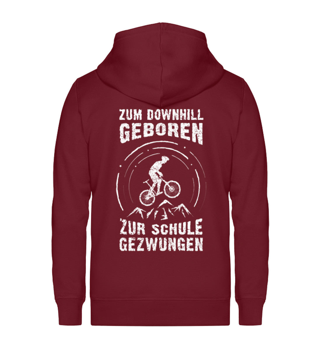 Zum Downhill geboren - Unisex Premium Organic Sweatjacke mountainbike Weinrot