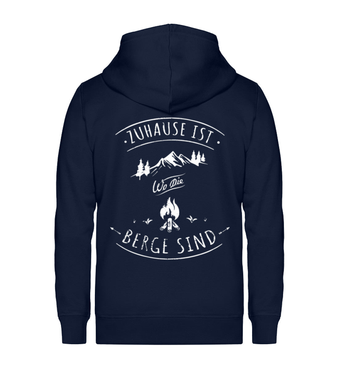 Zuhause ist da wo die Berge sind - Unisex Premium Organic Sweatjacke berge Navyblau