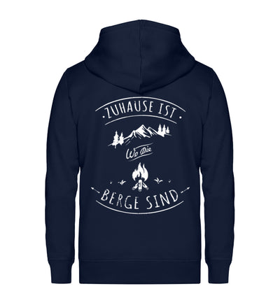 Zuhause ist da wo die Berge sind - Unisex Premium Organic Sweatjacke berge Navyblau