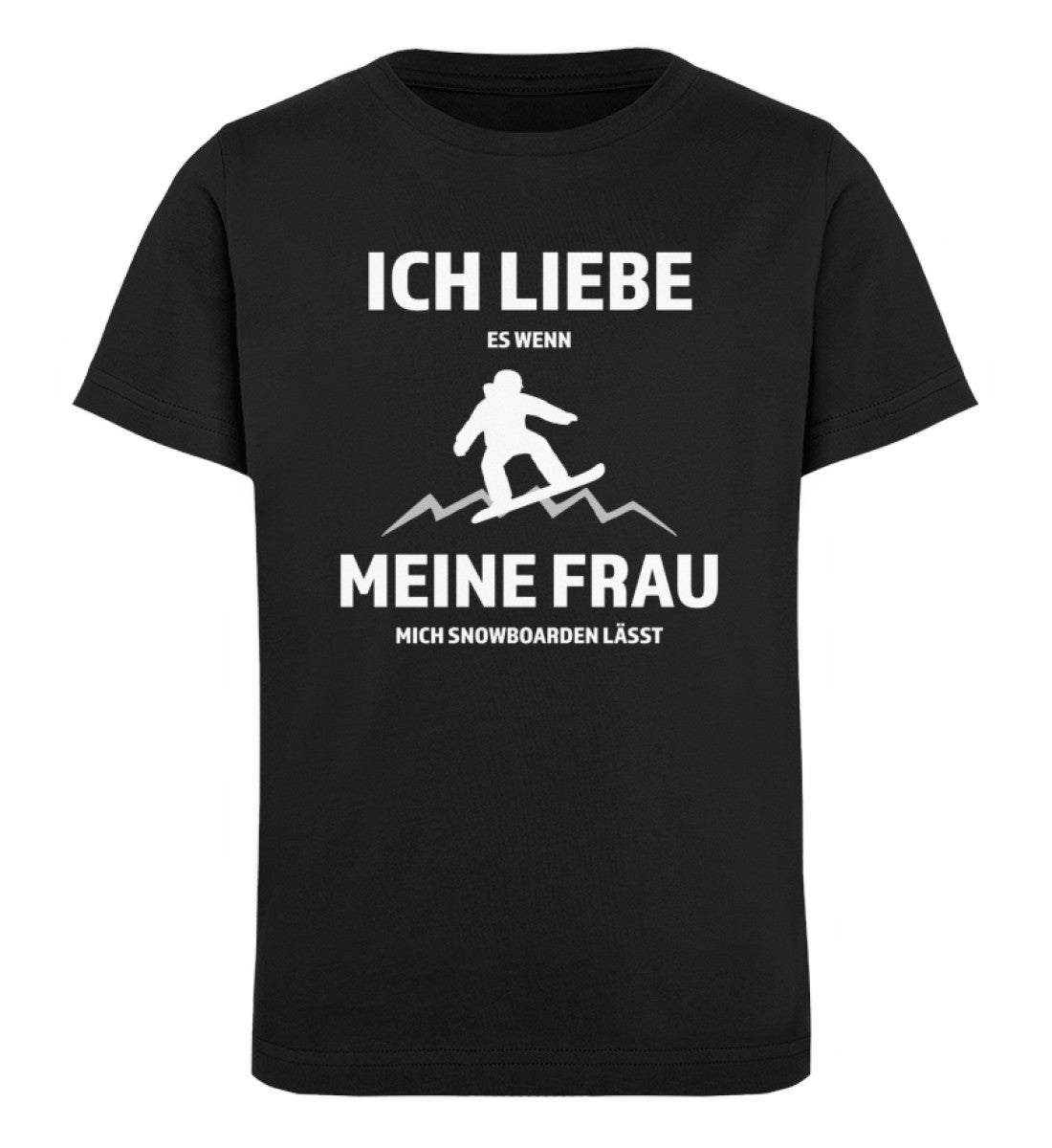 Ich liebe meine Frau - Snowboarden - Kinder Premium Organic T-Shirt snowboarden Schwarz