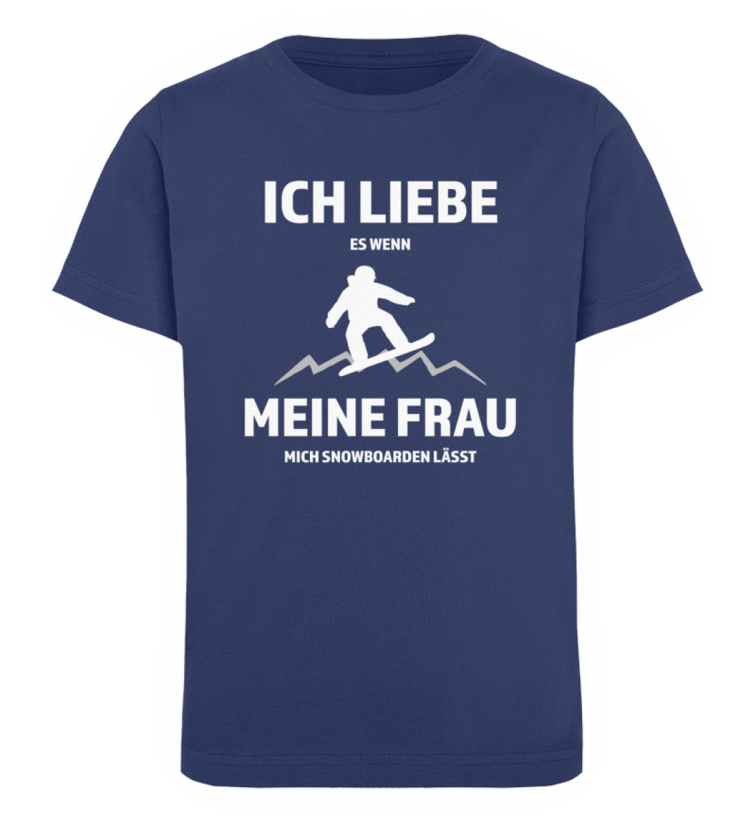 Ich liebe meine Frau - Snowboarden - Kinder Premium Organic T-Shirt snowboarden Navyblau