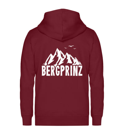 Bergprinz - Unisex Premium Organic Sweatjacke berge Weinrot