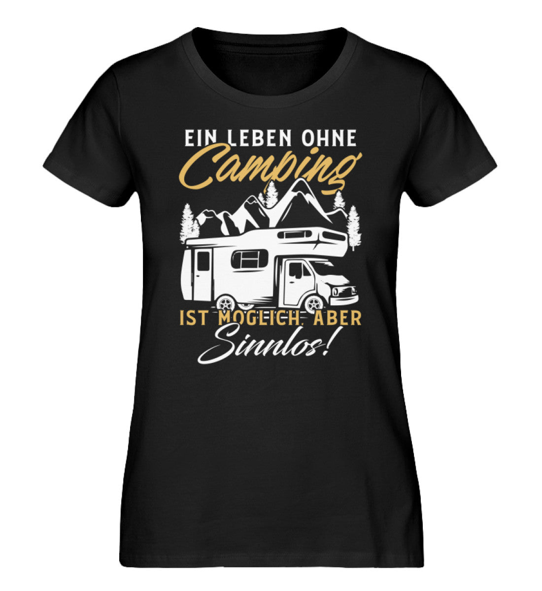 Camping ist Leben - Damen Organic T-Shirt camping Schwarz