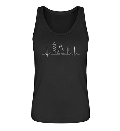 Herzschlag Wald - Damen Organic Tanktop camping wandern Schwarz