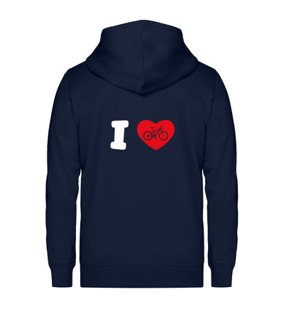 I Love Fahrrad - Unisex Premium Organic Sweatjacke fahrrad mountainbike Navyblau