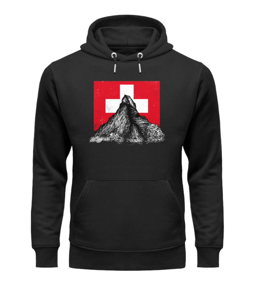 Walliser Alpen Schweiz - Unisex Premium Organic Hoodie Schwarz