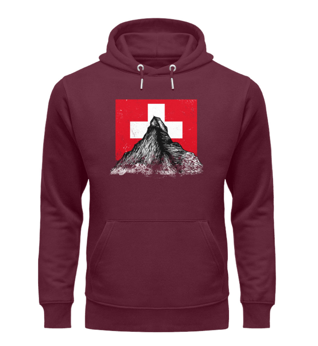 Walliser Alpen Schweiz - Unisex Premium Organic Hoodie Weinrot