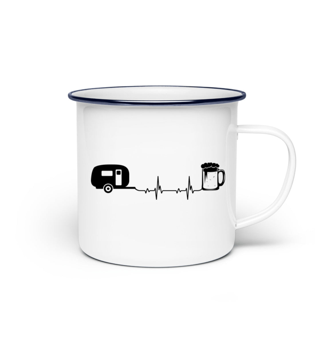 Camping und Bier - Emaille Tasse camping