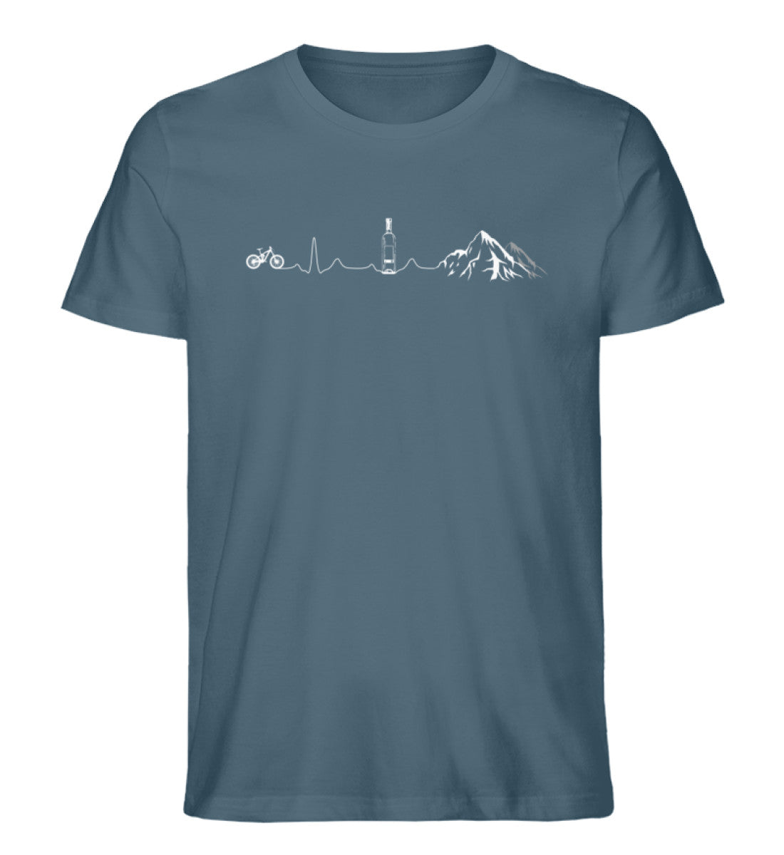 Herzschlag Berge, Bike und Wein - Herren Premium Organic T-Shirt mountainbike Stargazer