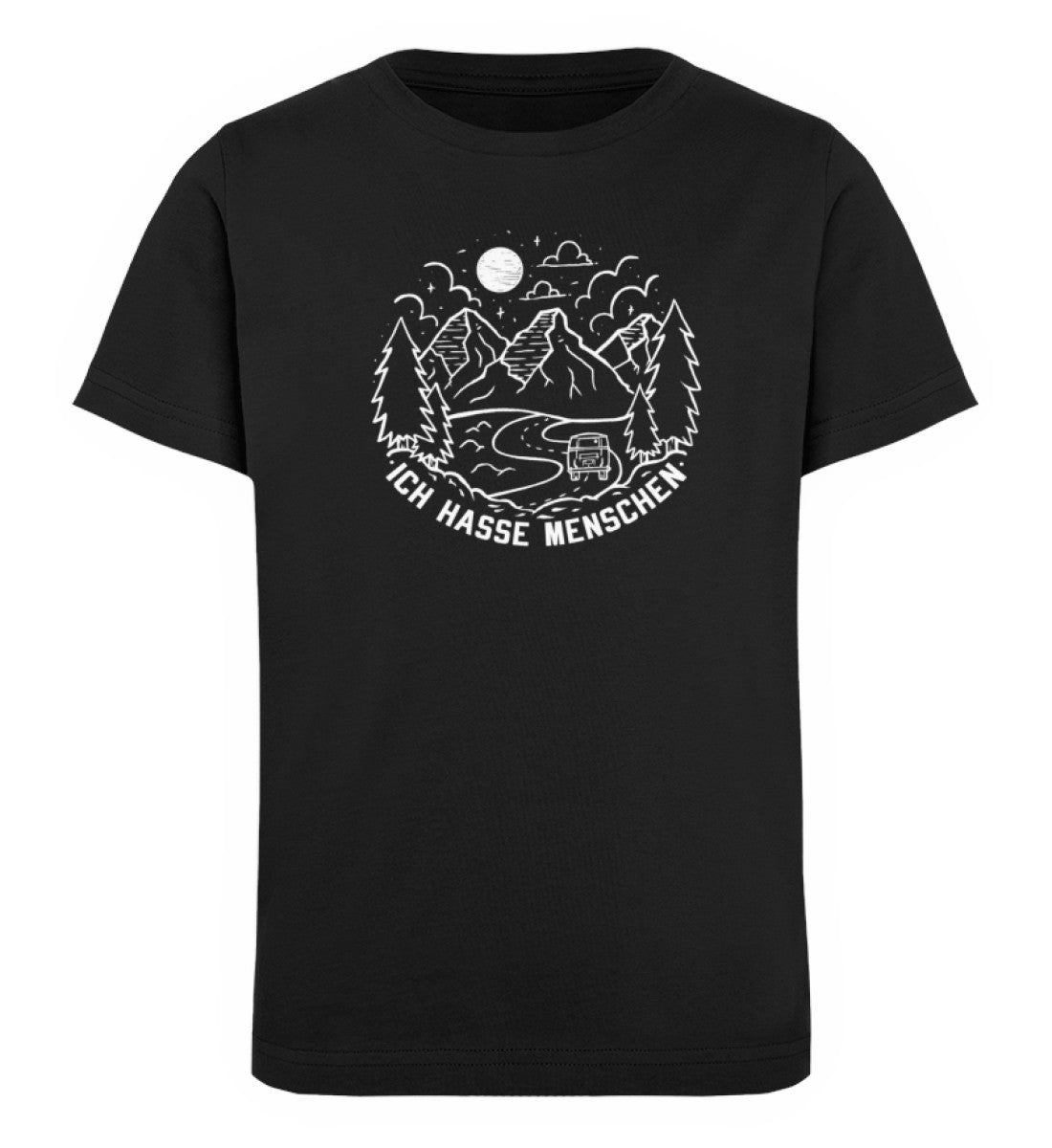 Ich hasse Menschen - Kinder Premium Organic T-Shirt camping Schwarz