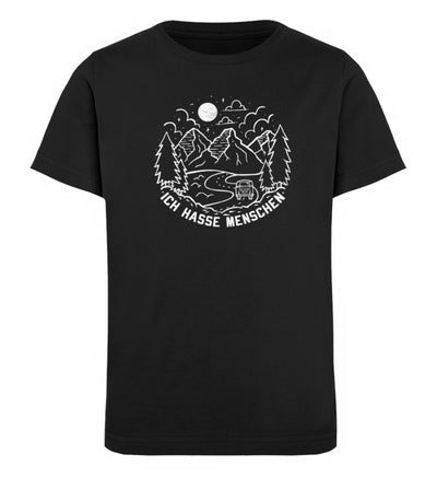 Ich hasse Menschen - Kinder Premium Organic T-Shirt camping Schwarz