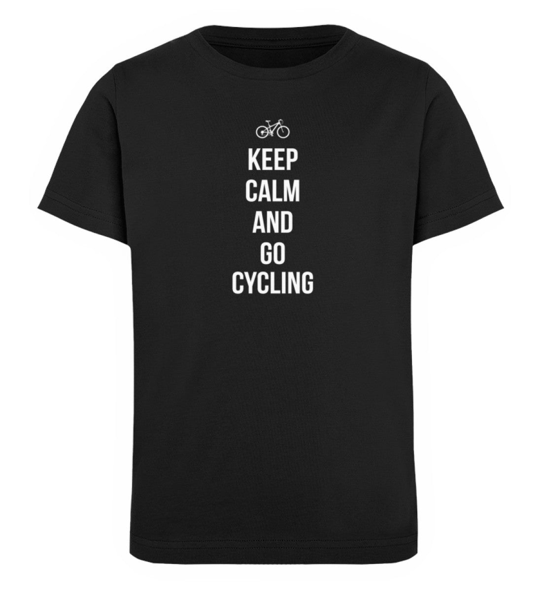 Keep calm and go cycling - Kinder Premium Organic T-Shirt fahrrad Schwarz