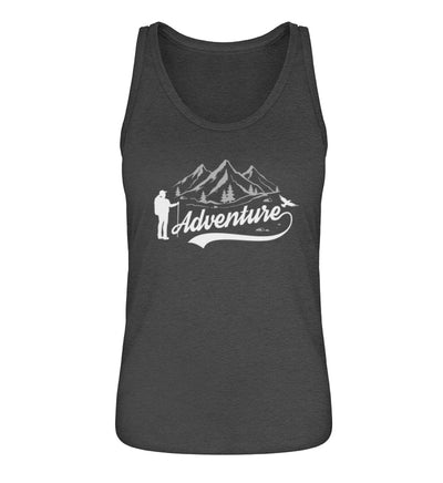 Adventure - Damen Organic Tanktop berge camping wandern Grau (meliert)