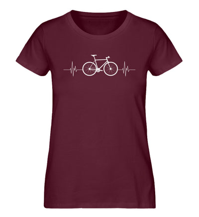 Fahrrad Herzschlag - Damen Organic T-Shirt fahrrad mountainbike Weinrot