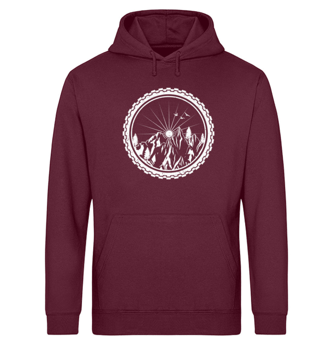 Rad - Unisex Organic Hoodie fahrrad mountainbike Weinrot