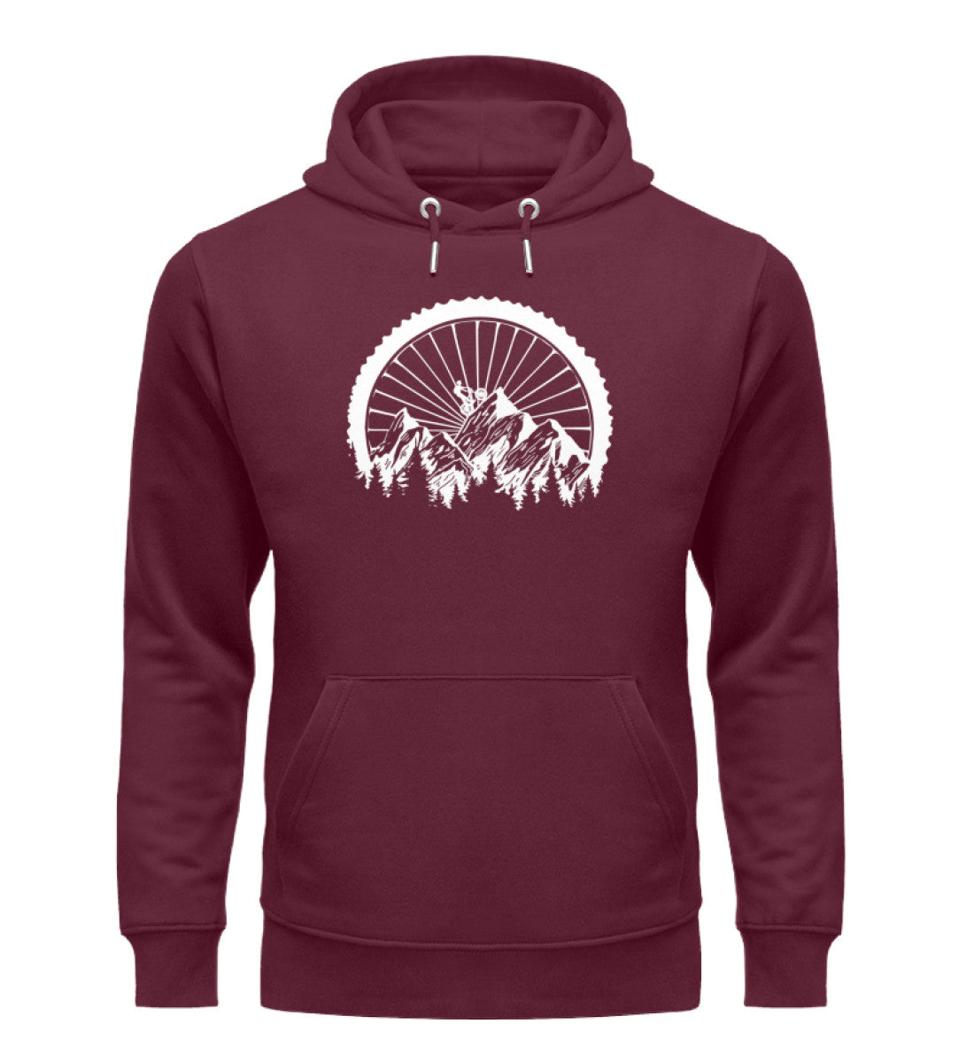 Mountainbike Geometrisch - Unisex Premium Organic Hoodie mountainbike Weinrot