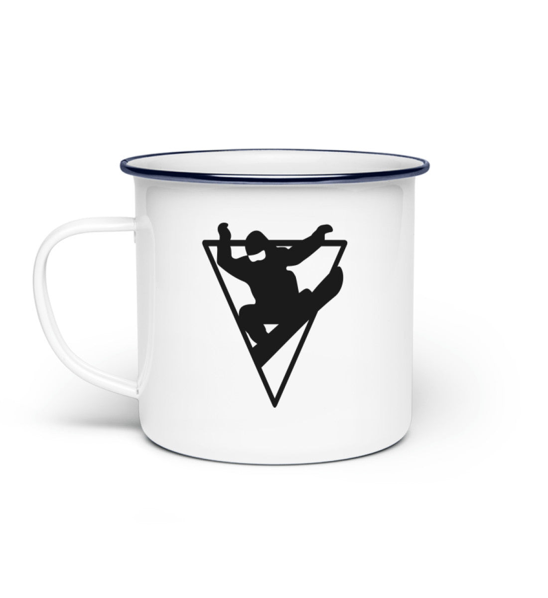 Snowboarder Geometrisch - Emaille Tasse snowboarden