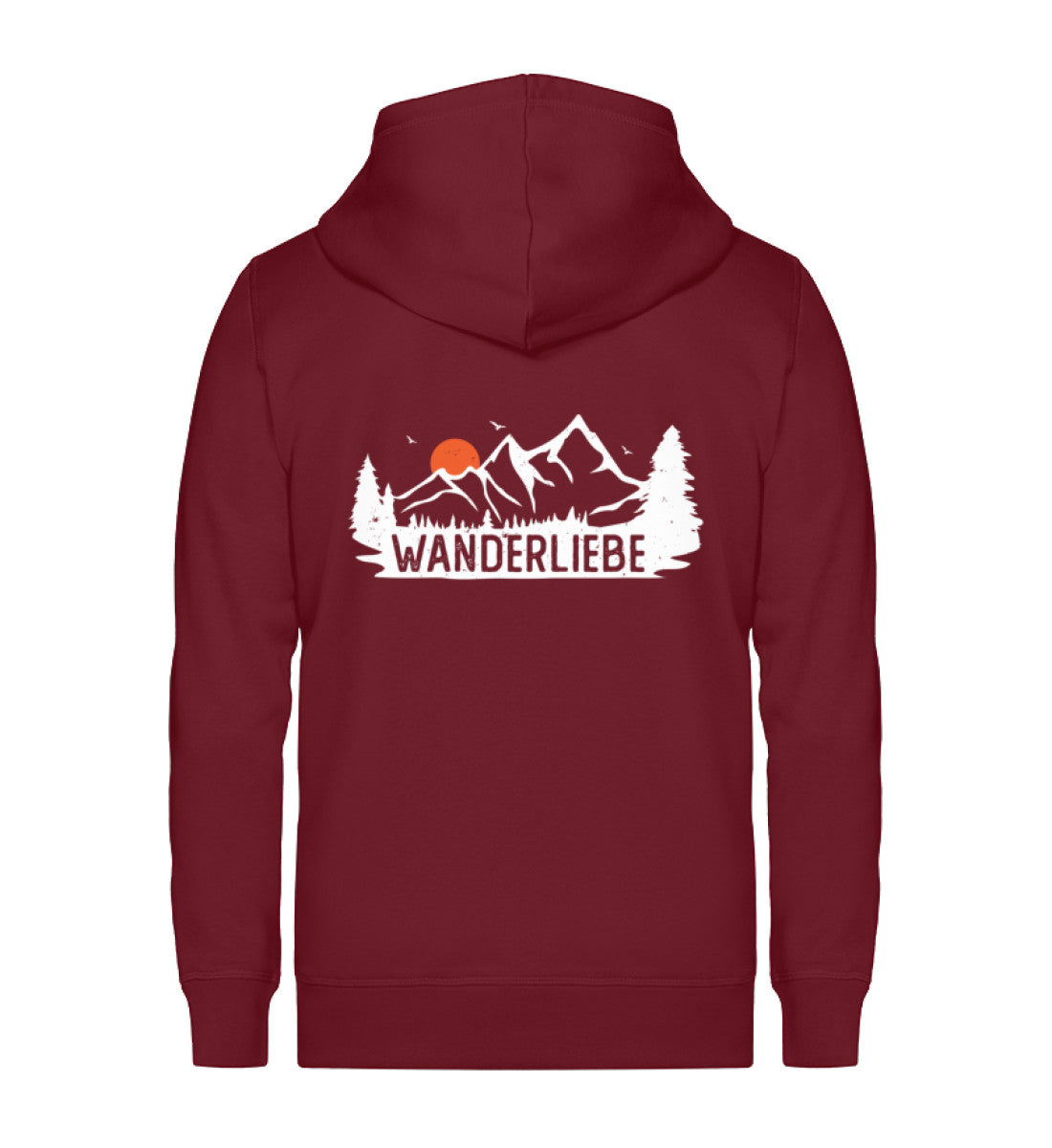 Wanderliebe, Berge und Sonne - Unisex Premium Organic Sweatjacke wandern Weinrot