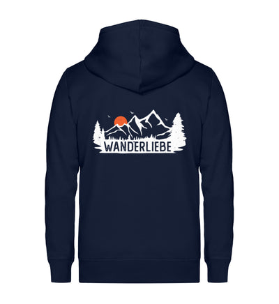 Wanderliebe, Berge und Sonne - Unisex Premium Organic Sweatjacke wandern Navyblau