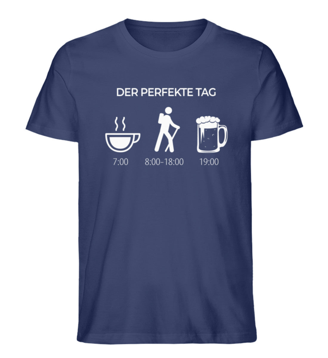 Der perfekte Tag - Herren Organic T-Shirt wandern Navyblau