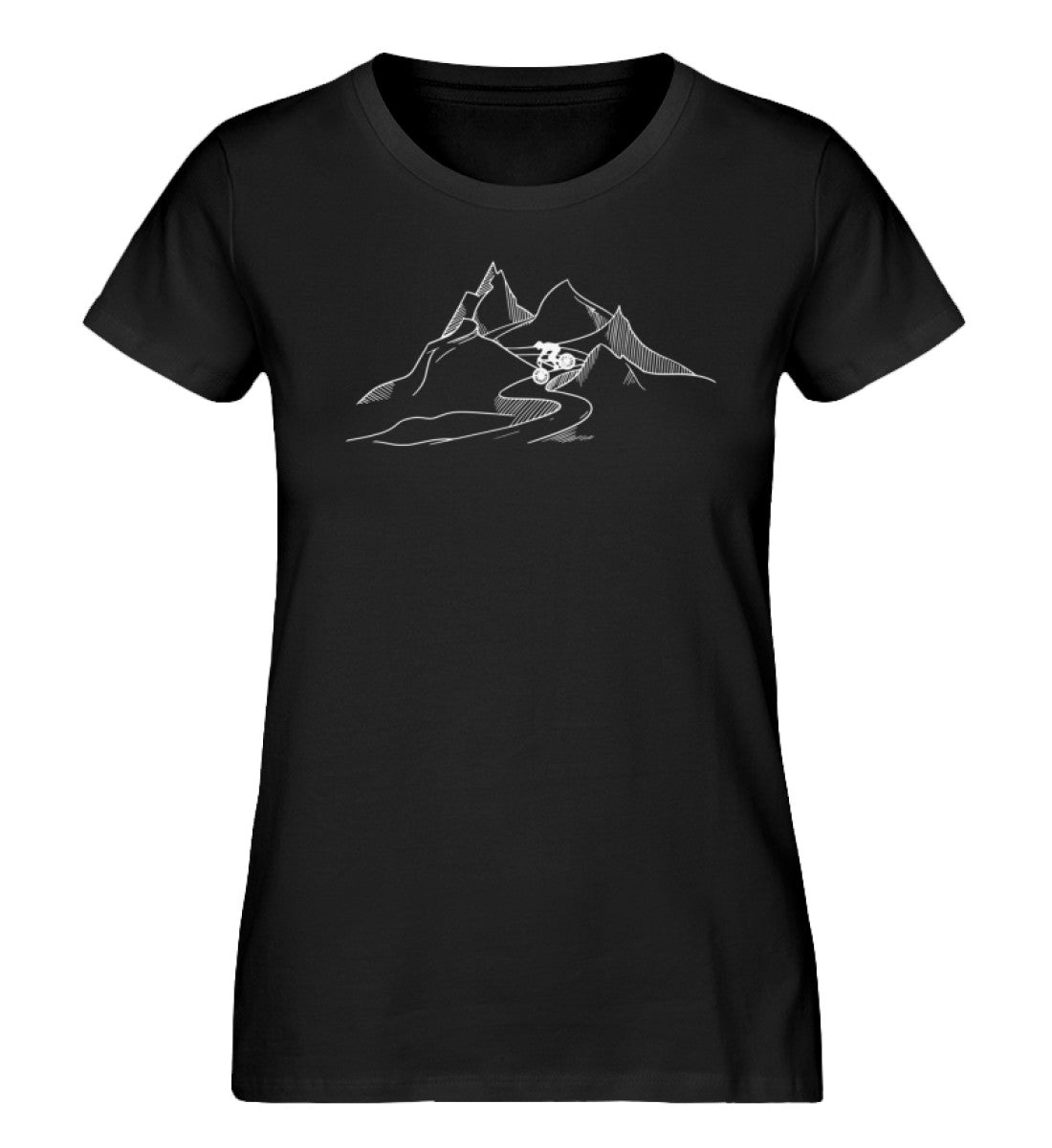 Downhill - Damen Premium Organic T-Shirt mountainbike Schwarz