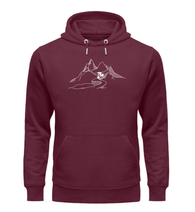 Downhill - Unisex Premium Organic Hoodie mountainbike Weinrot