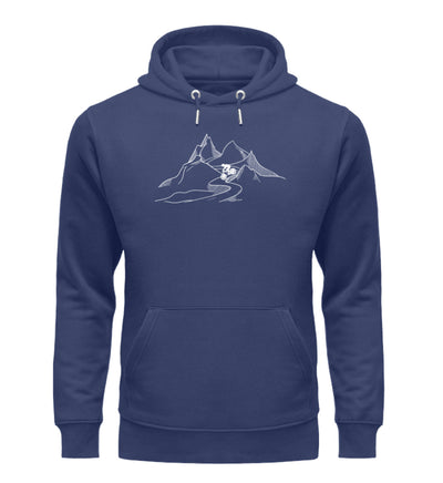 Downhill - Unisex Premium Organic Hoodie mountainbike Navyblau