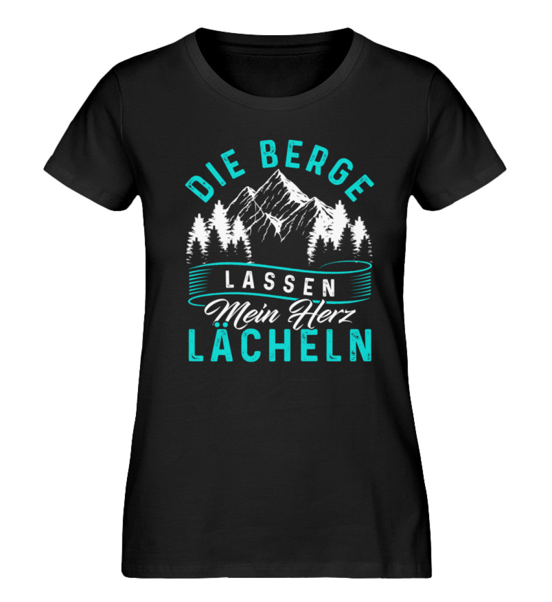 Berge lassen mein Herz lächeln - Damen Premium Organic T-Shirt berge Schwarz