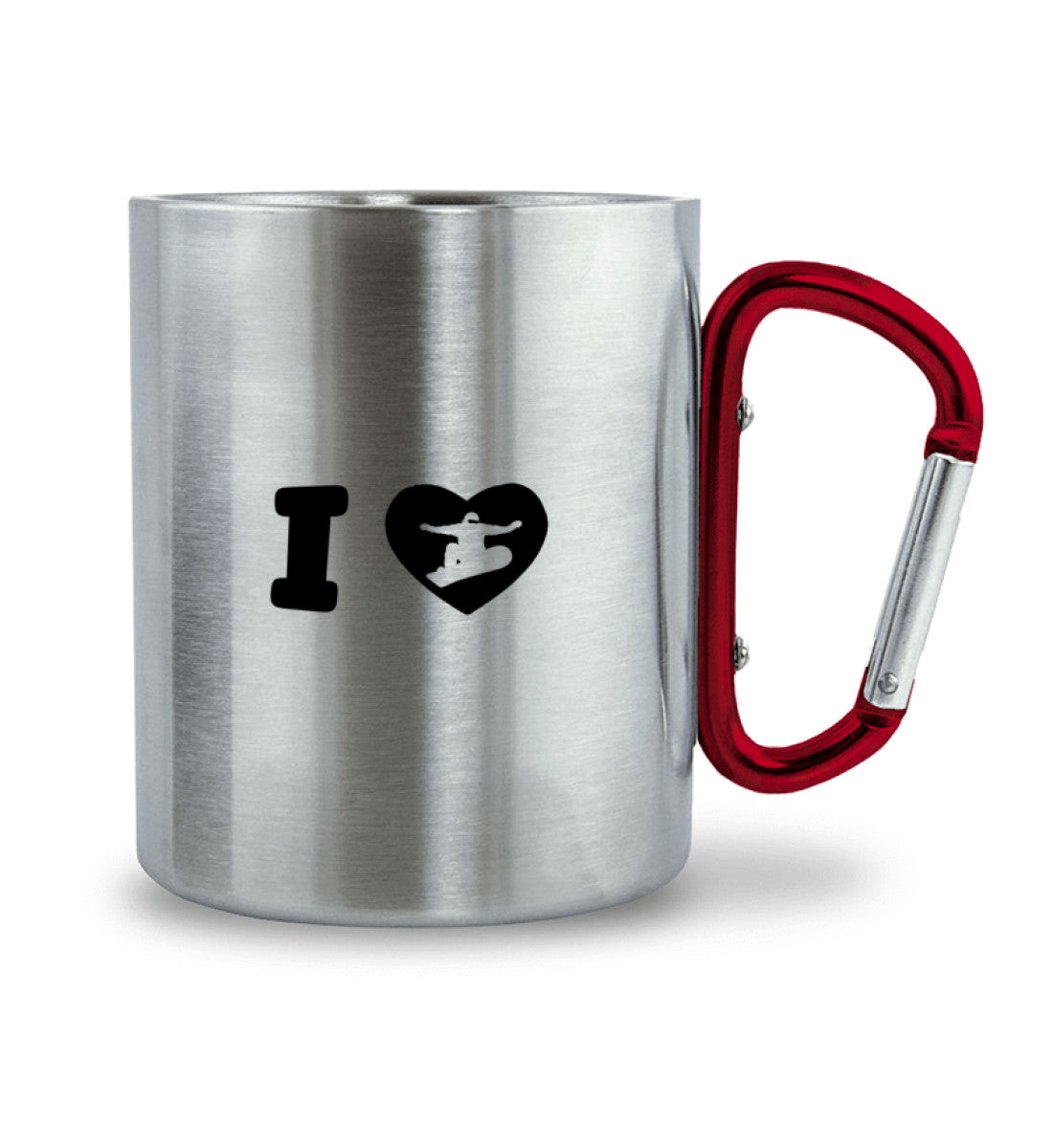 I Love Snowboard - Karabiner Tasse snowboarden 330ml