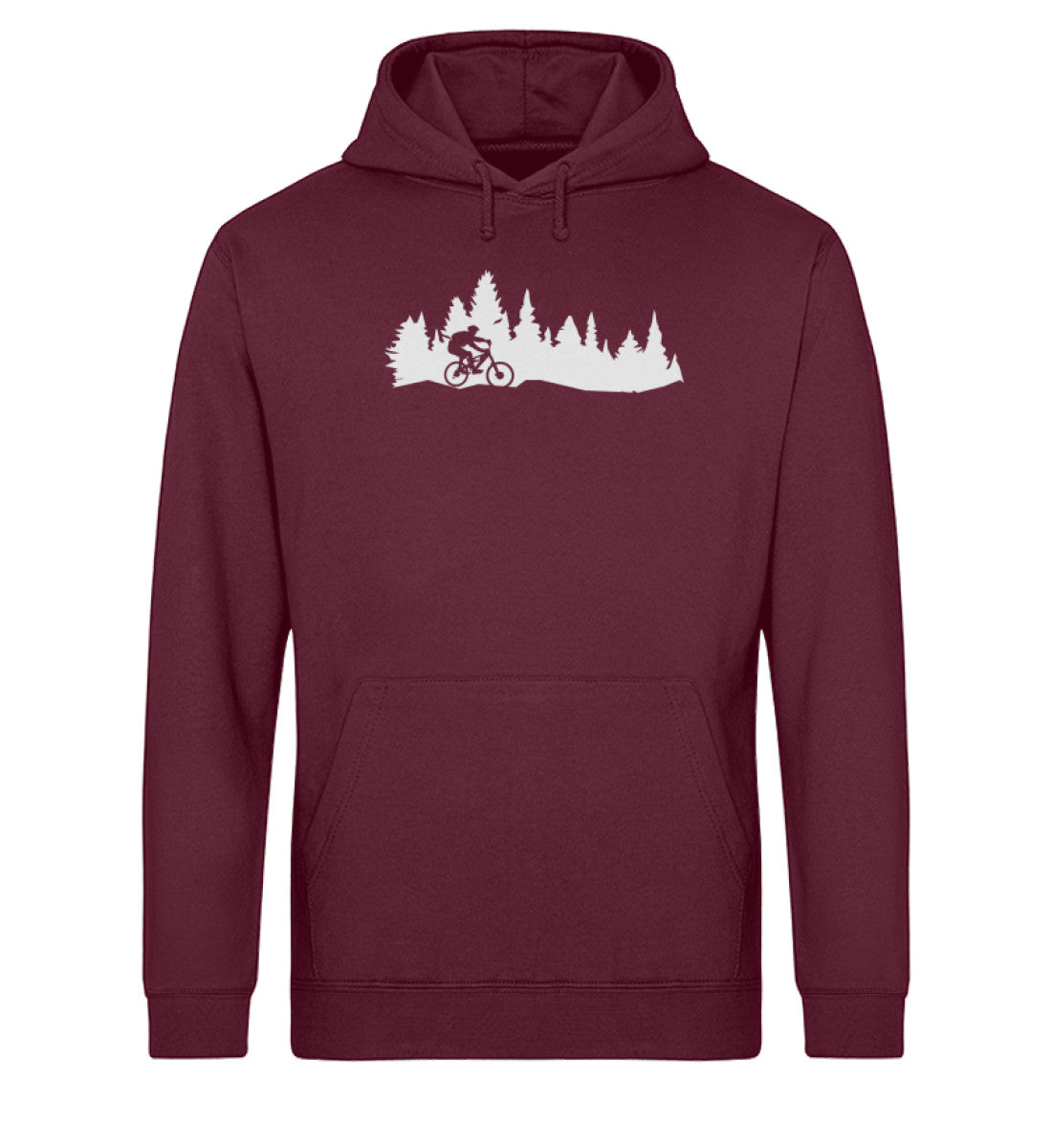 Mountainbiken und Landschaft - Unisex Organic Hoodie mountainbike Weinrot