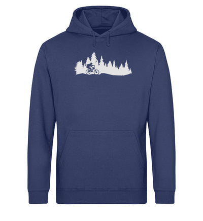 Mountainbiken und Landschaft - Unisex Organic Hoodie mountainbike Navyblau