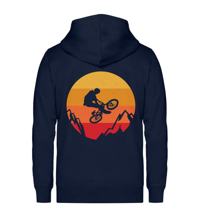 Stuntbiker - Unisex Premium Organic Sweatjacke mountainbike Navyblau