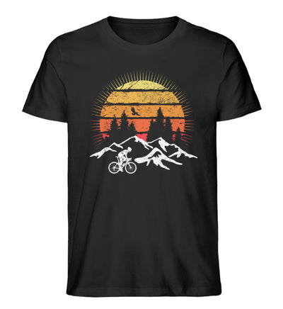 Radfahrer und Sonne Vintage - Herren Premium Organic T-Shirt fahrrad mountainbike Schwarz