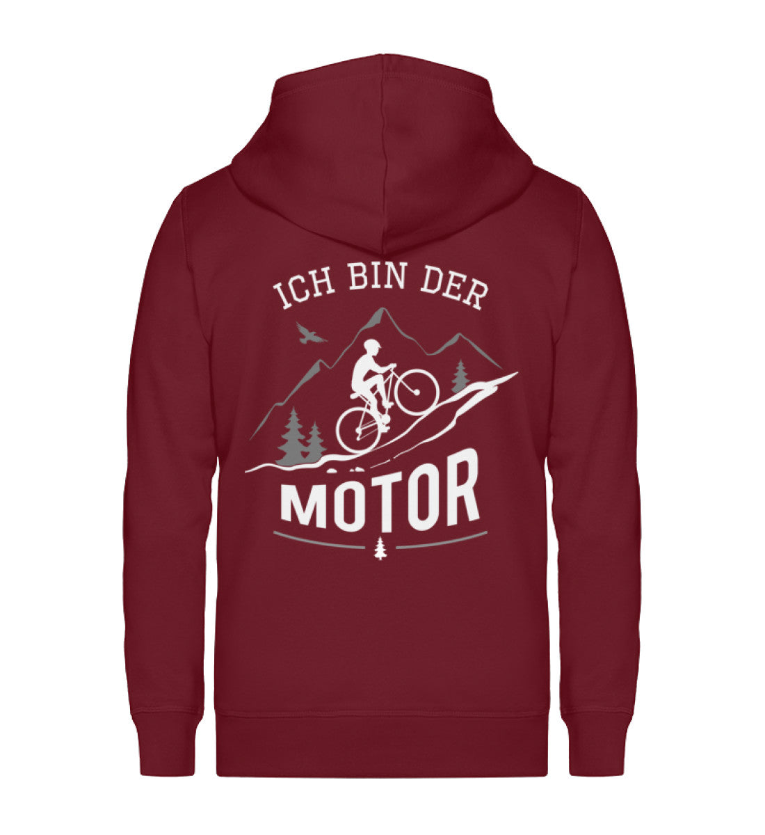 Ich bin der Motor - Unisex Premium Organic Sweatjacke mountainbike Weinrot