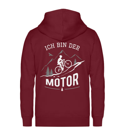 Ich bin der Motor - Unisex Premium Organic Sweatjacke mountainbike Weinrot