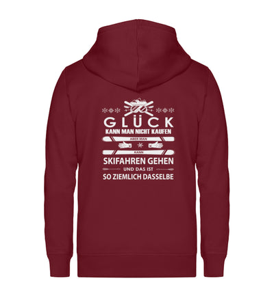 Glück kann man sich nicht kaufen - Unisex Premium Organic Sweatjacke klettern ski Weinrot