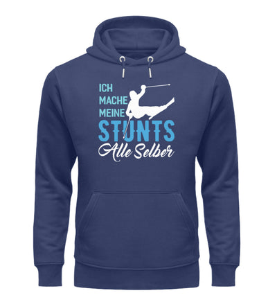 Ich mache meine Stunts alle selber-(S.K) - Unisex Premium Organic Hoodie klettern Navyblau