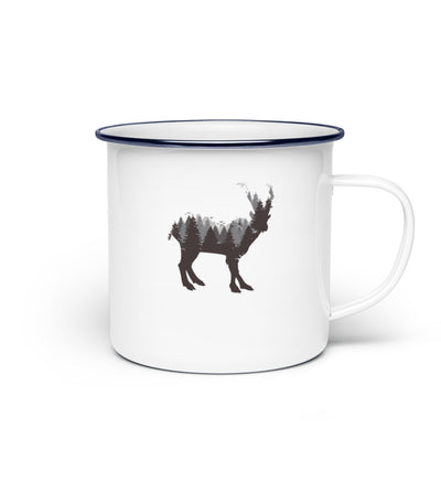 Steinbock Abstrakt - Emaille Tasse berge wandern