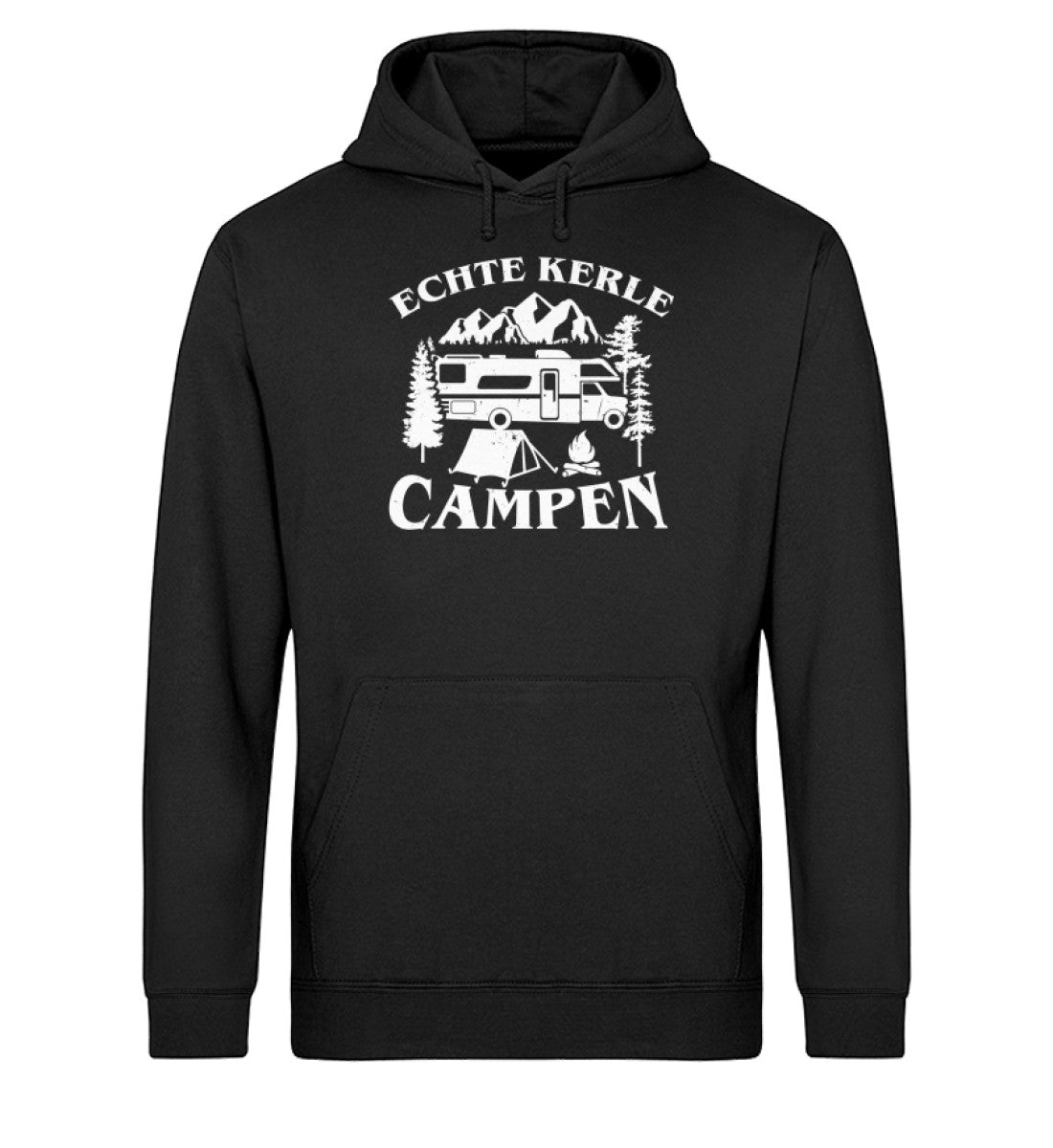 Echte Kerle campen - Unisex Organic Hoodie camping Schwarz