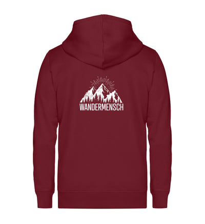 Der Wandermensch - Unisex Premium Organic Sweatjacke berge wandern Weinrot