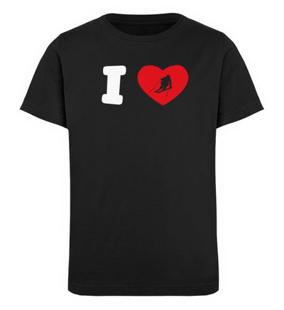 I Love Ski - Kinder Premium Organic T-Shirt ski Schwarz