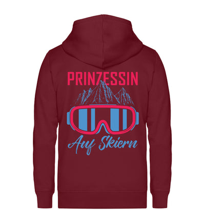 Prinzessin auf Skiern - (S.K) - Unisex Premium Organic Sweatjacke klettern Weinrot