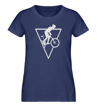 Radfahrer Geometrisch - Damen Organic T-Shirt fahrrad Navyblau