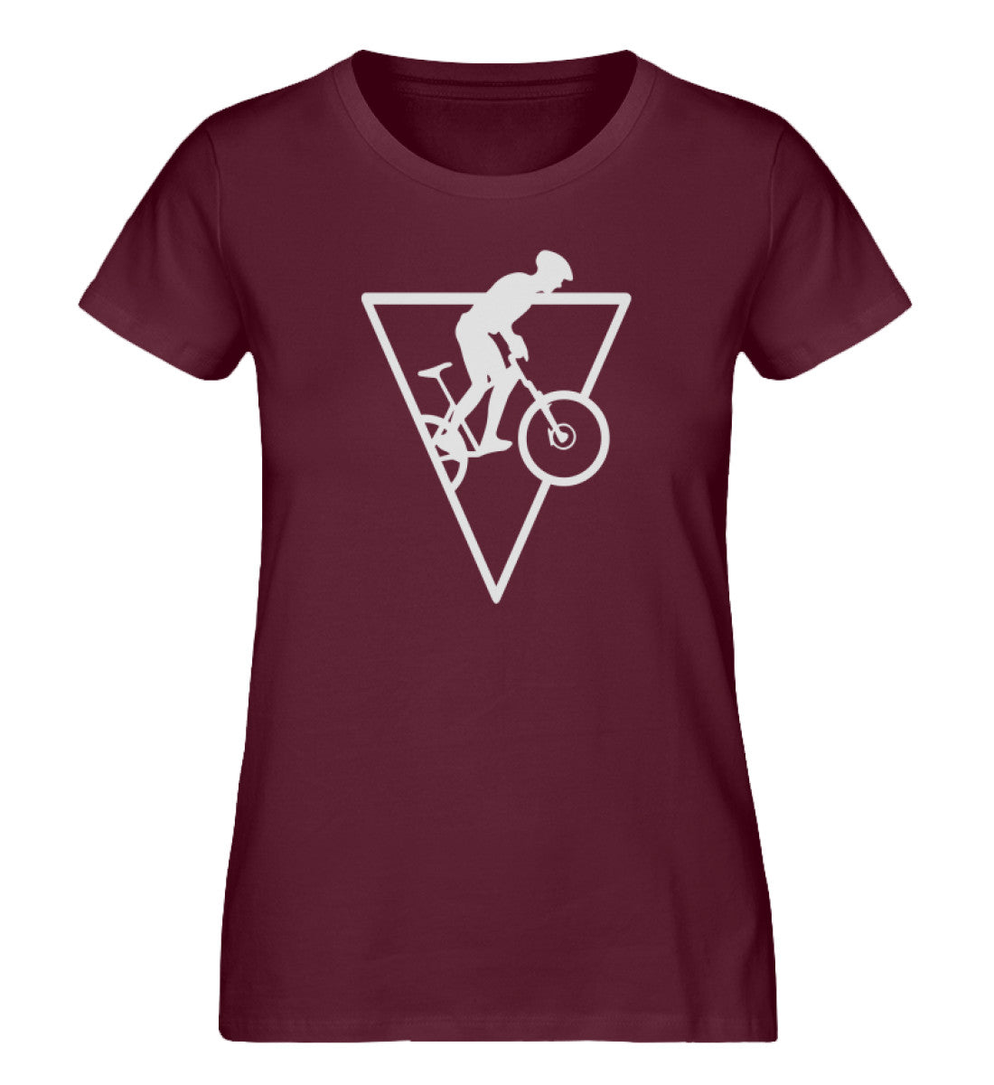 Radfahrer Geometrisch - Damen Organic T-Shirt fahrrad Weinrot