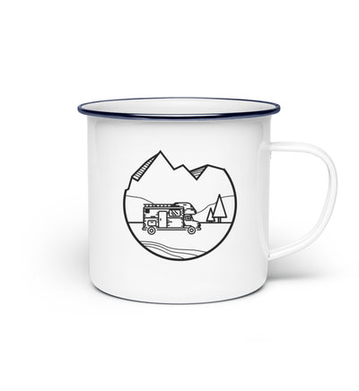 Wohnmobil Minimal - Emaille Tasse camping Default Title