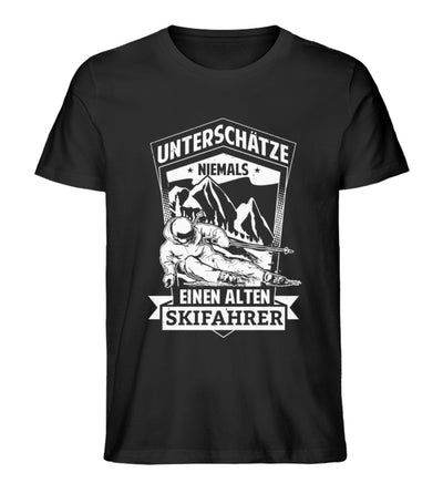 Unterschätze niemals nen alten Skifahrer - Herren Premium Organic T-Shirt Schwarz