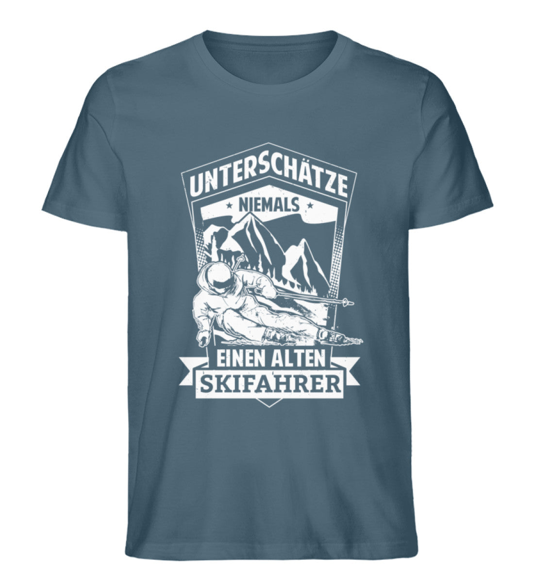 Unterschätze niemals nen alten Skifahrer - Herren Premium Organic T-Shirt Stargazer