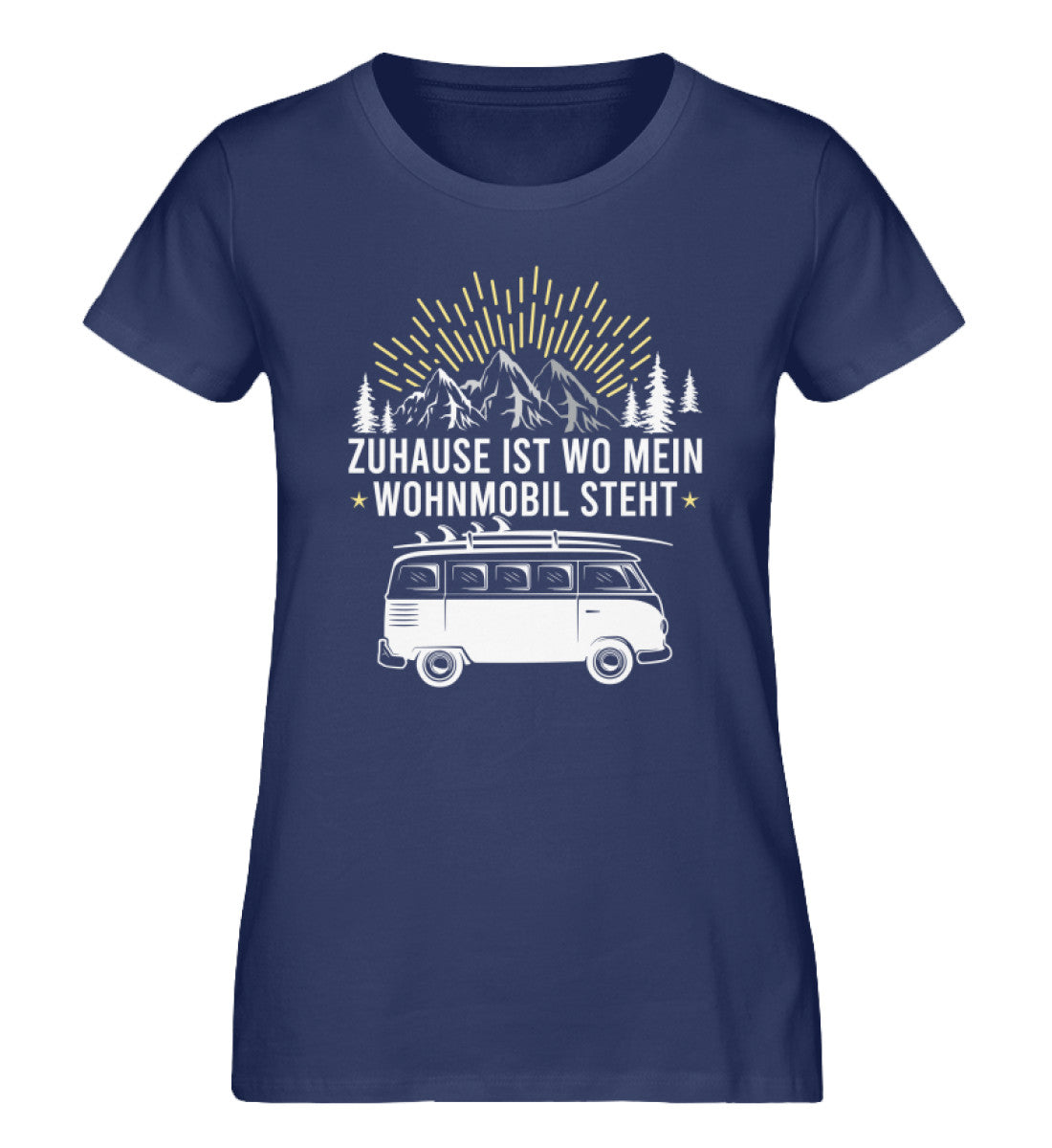 Zuhause ist wo mein Wohnmobil steht - Damen Organic T-Shirt camping Navyblau